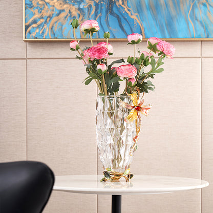 Crystalline Spiral & Orchid Songbird Vase