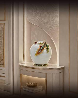 The "Pluma" Grand Enamel Leaf Vase