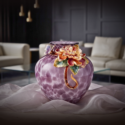 Amethyst Nebula Gilded Vase