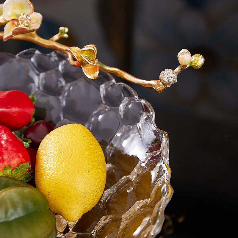 Dewdrop Petals Gilded Crystal Bowl