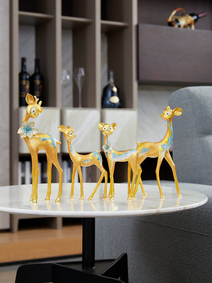 Enchanted Gilded Fawn Family