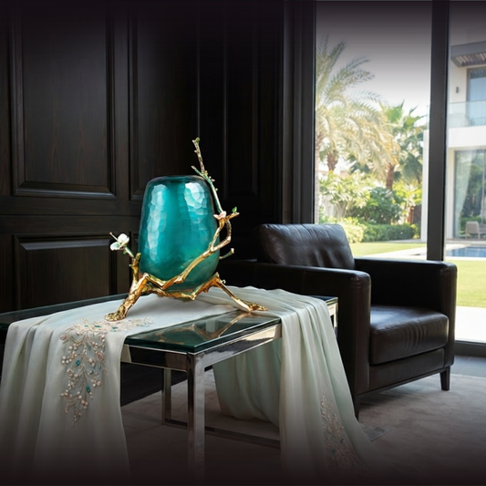 Emerald Sanctuary "Golden Root" Pedestal Vase