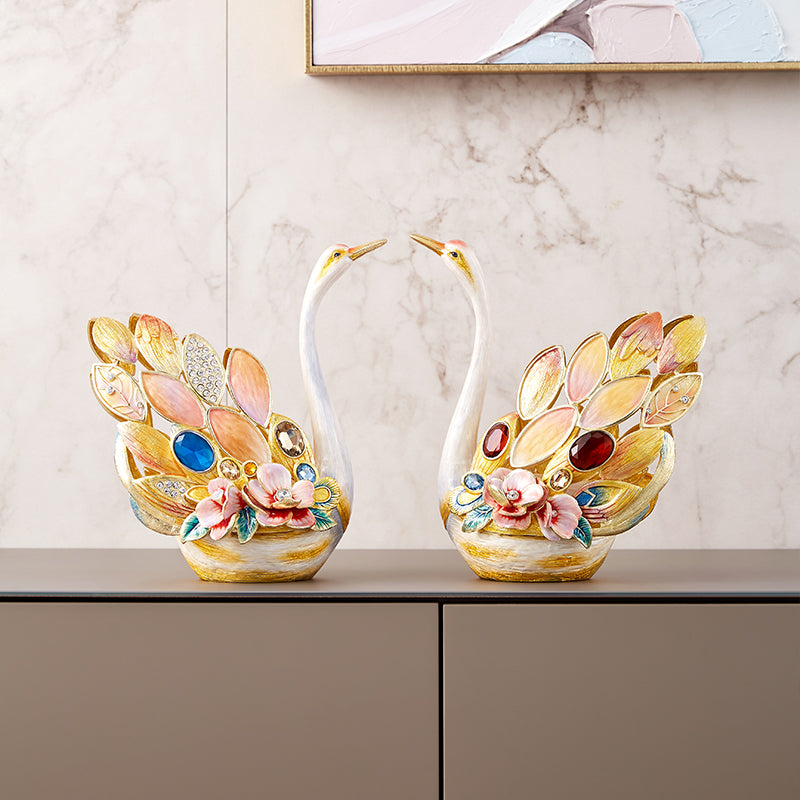Eternal Grace Jeweled Swan Duo