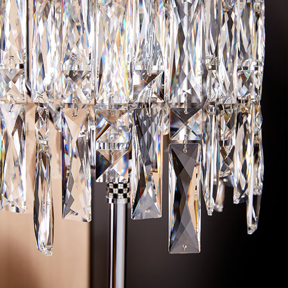 Azure Bloom Crystal Cascade Lamp
