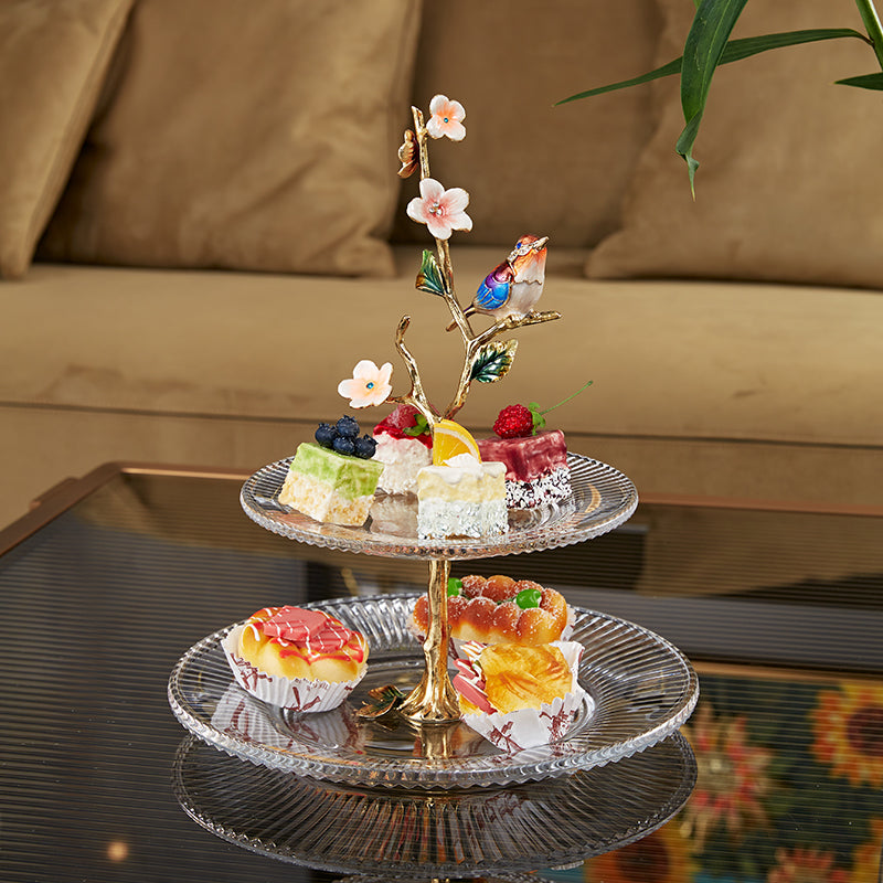 حامل الطيور المغردة الذهبية متعدد الطبقات