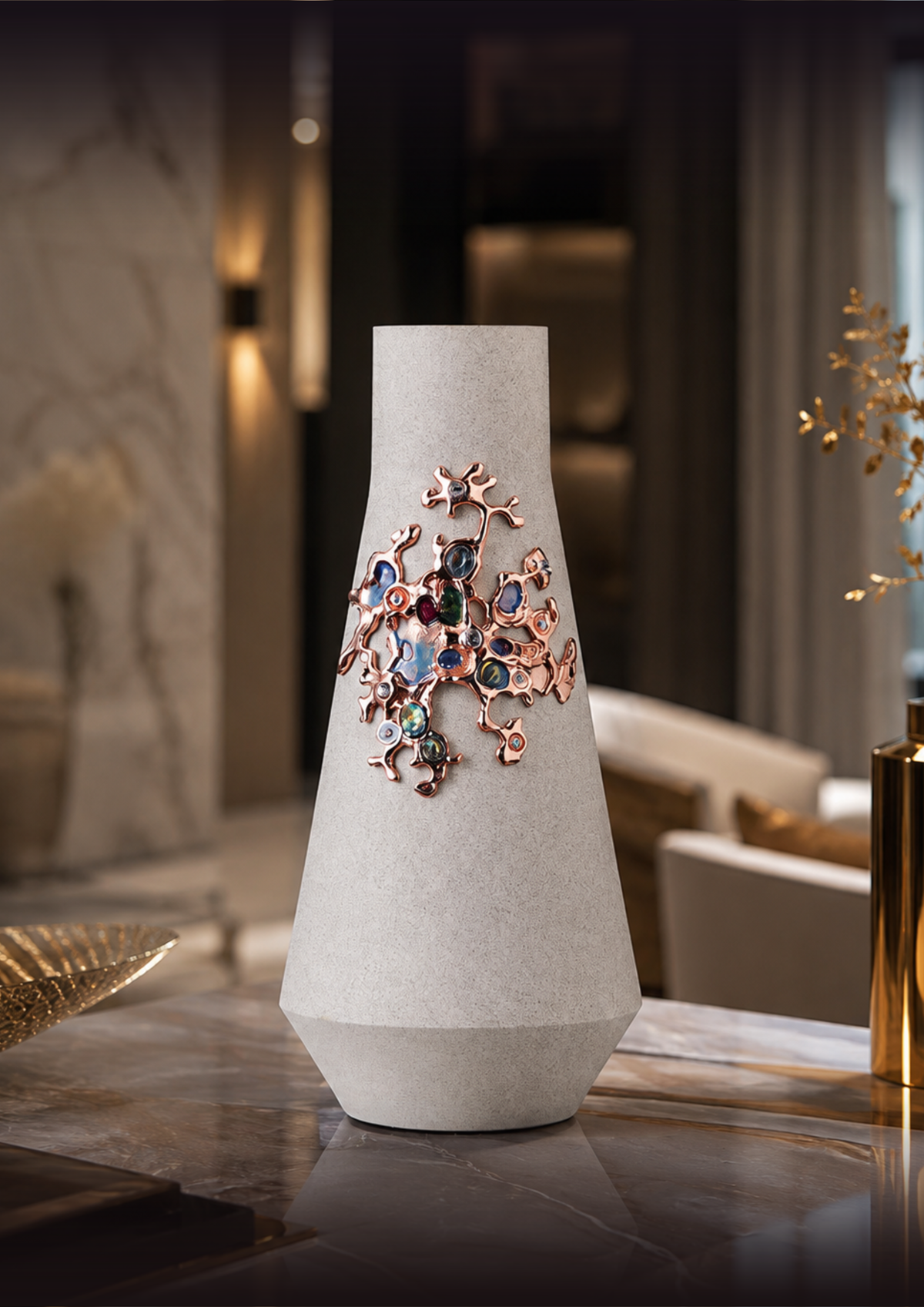 Dove Gray Ceramic Vase