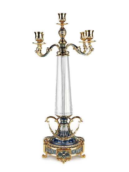 شمعدان إمبراطوري أزرق مذهب