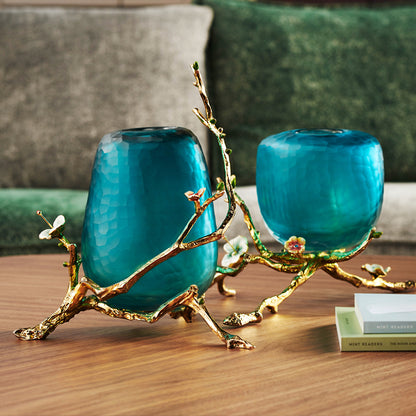 Emerald Sanctuary "Golden Root" Pedestal Vase