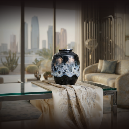 Midnight Nebula Galactic Ceramic Vase
