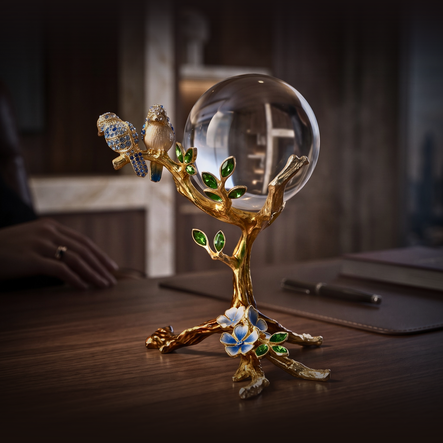 Gilded Azure Oracle Sphere