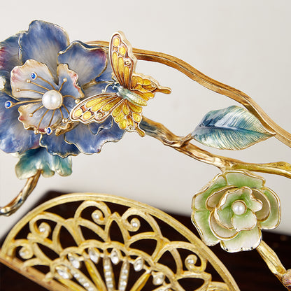 مروحة مرصعة بالجواهر الإمبراطورية "همس الأزهار"