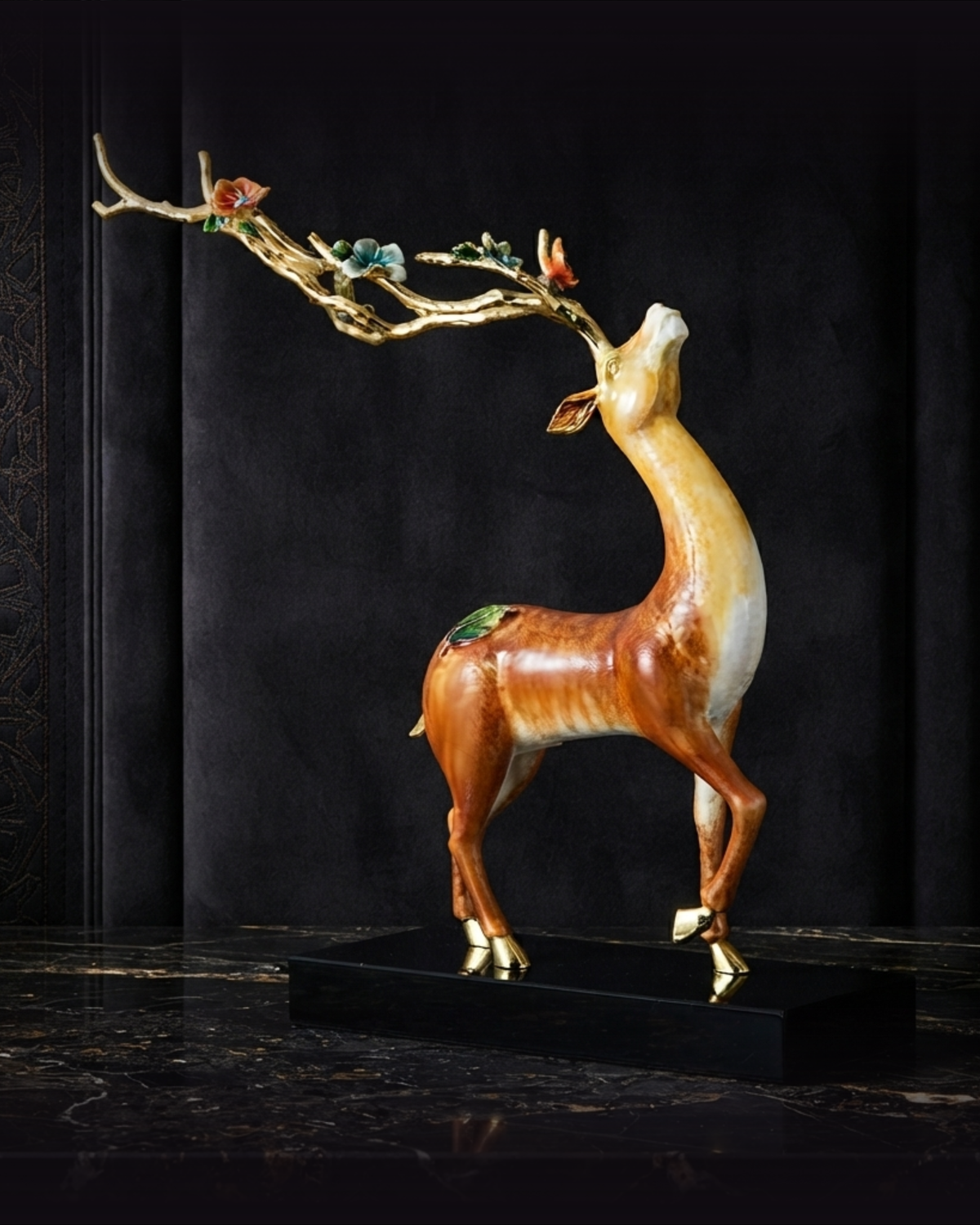 The "Sylva" Blooming Antler Stag Sculpture