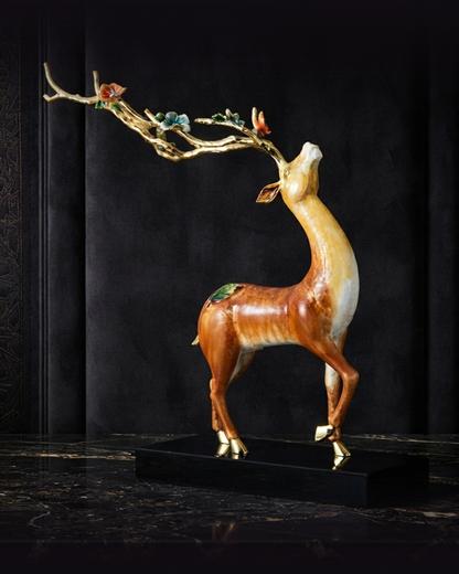 The "Sylva" Blooming Antler Stag Sculpture