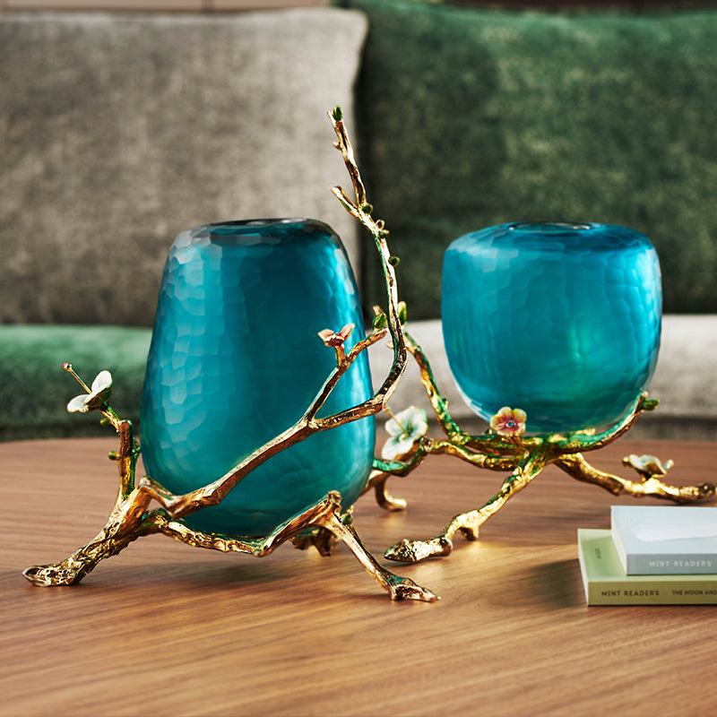 Emerald Sanctuary "Golden Root" Pedestal Vase