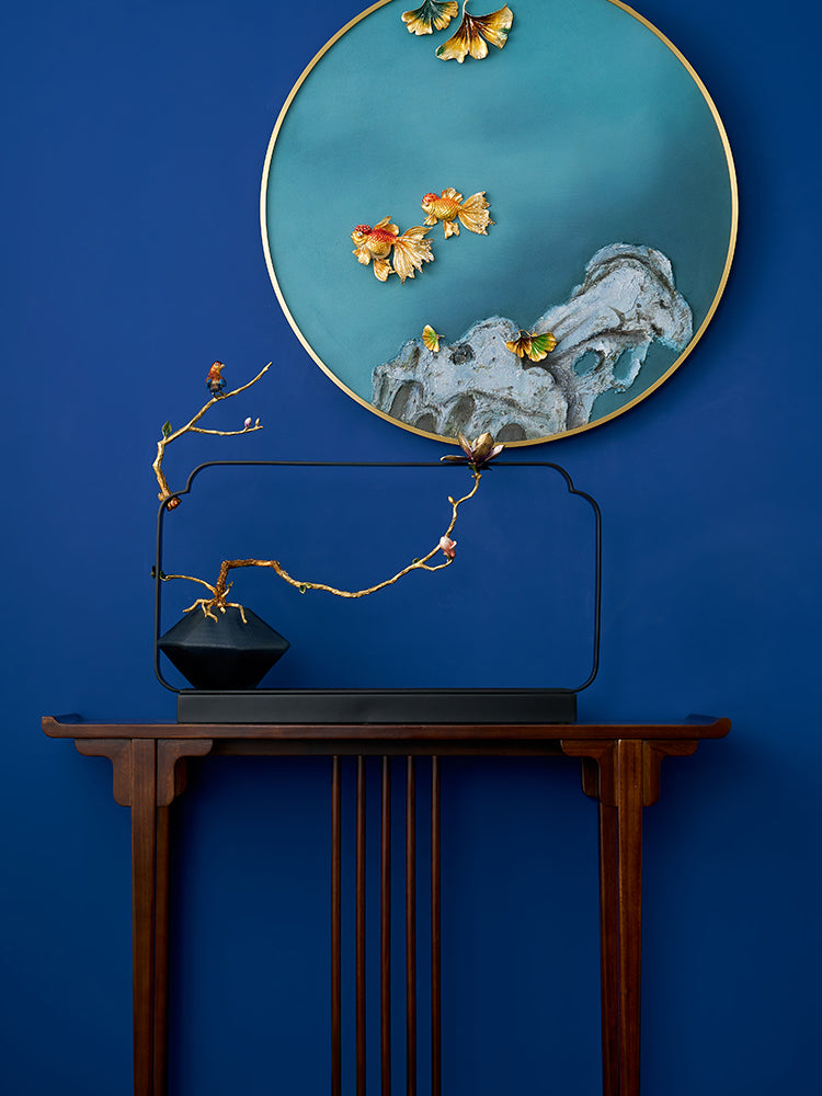 تمثال طائر مغرد مؤطر على طراز زن هارموني