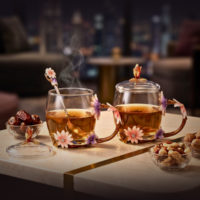 Wildflower Haven Enameled Glass Tea