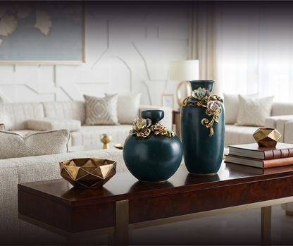 Emerald Crown Ceramic Vase