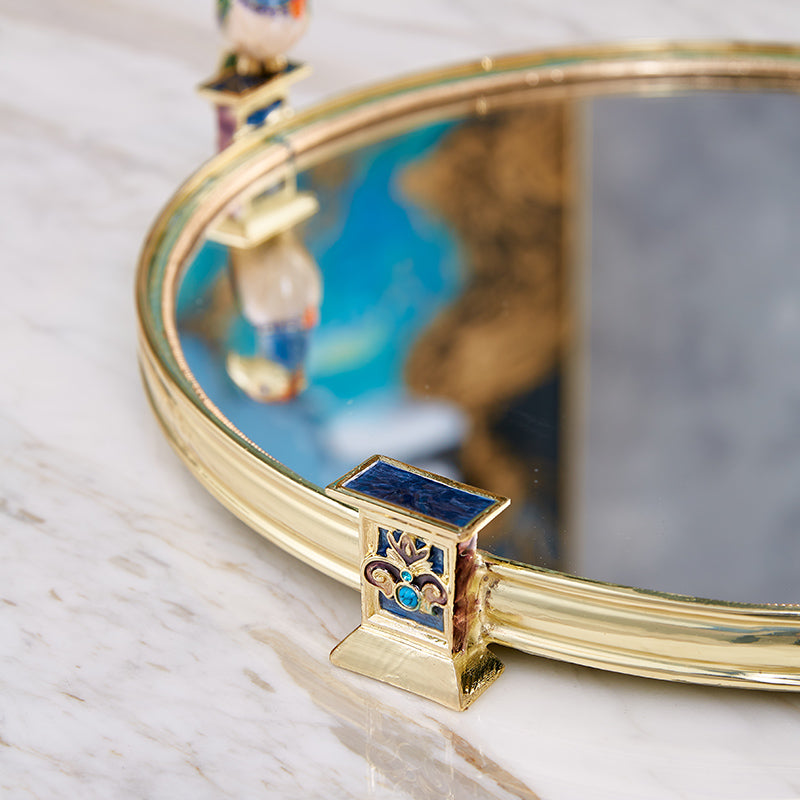 Sapphire Perch Mirrored Tray