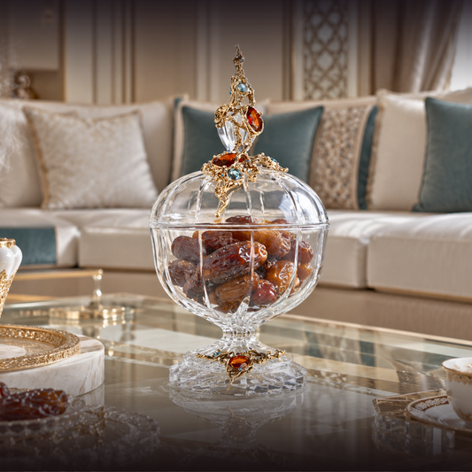 Azure Majesty Jeweled Crystal Jar