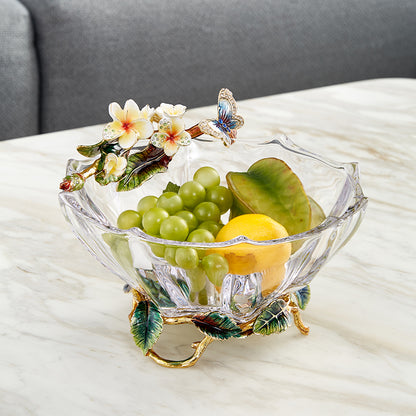 Spring Blossom Gilded Crystal Bowl