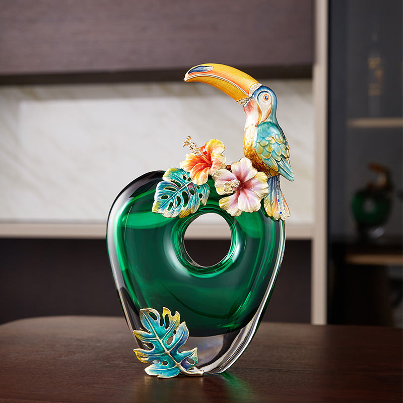 مزهرية توكان استوائية زمردية