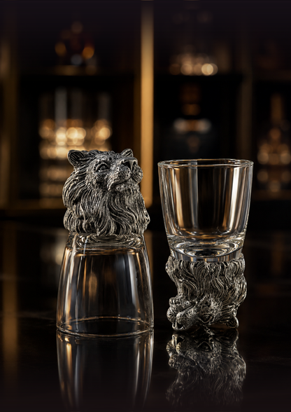 Silver Lion Shot Glass