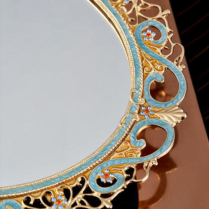 Azure Lace Mirrored Tray