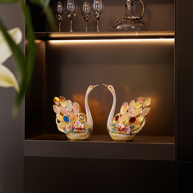 Eternal Grace Jeweled Swan Duo