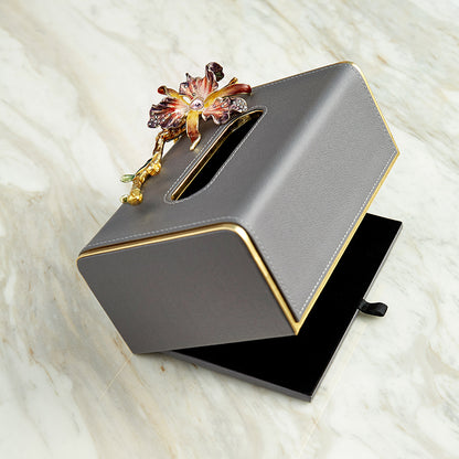 Charcoal Serenity Orchid Tissue Box