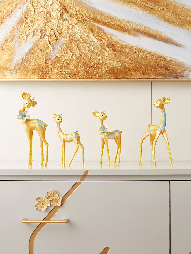 Enchanted Gilded Fawn Family