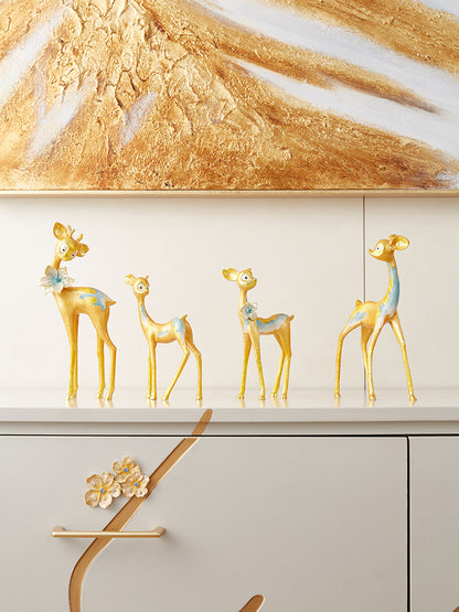 Enchanted Gilded Fawn Family