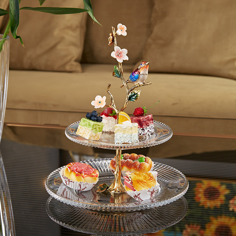 حامل الطيور المغردة الذهبية متعدد الطبقات