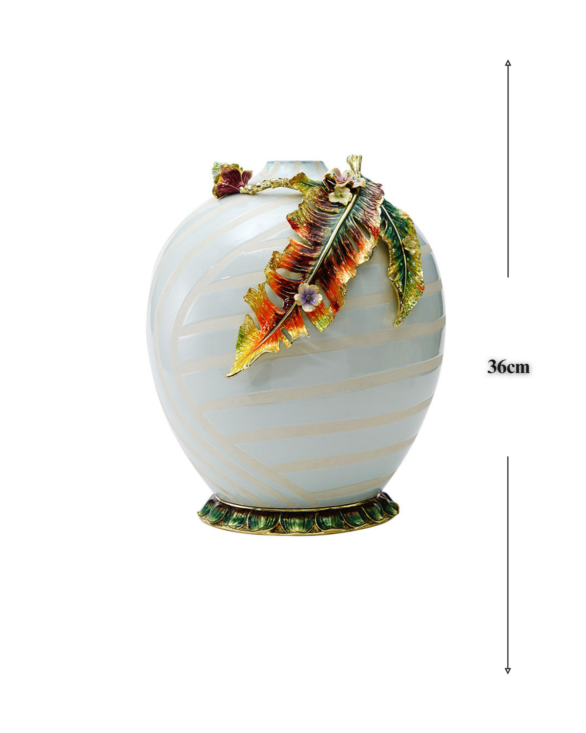 The "Pluma" Grand Enamel Leaf Vase