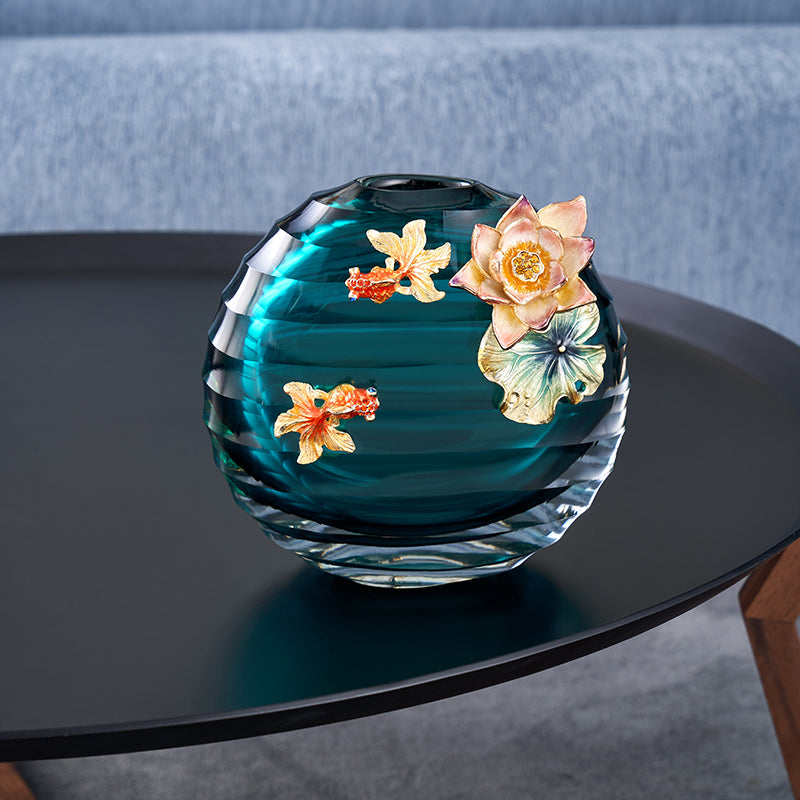 Teal Serenity Lotus Sphere