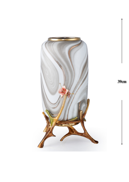 Marble Elegance Ceramic Vase
