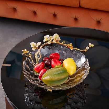 Dewdrop Petals Gilded Crystal Bowl