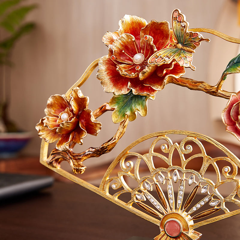 Imperial Golden Filigree "Royal Blossom" Fan
