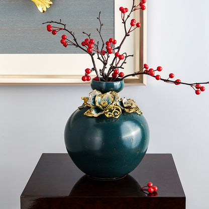 مزهرية سيراميك تاج الزمرد