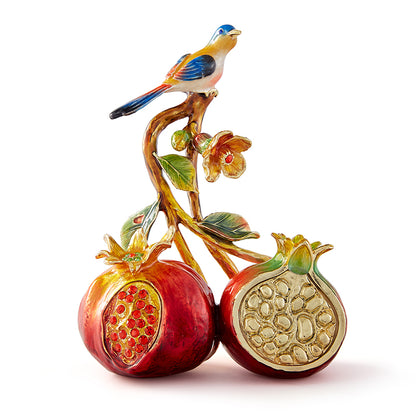 Imperial Pomegranate & Songbird Figurine