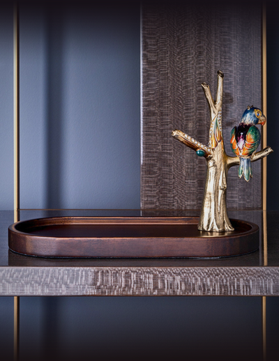Tropical Parrot Gilded Valet Tray