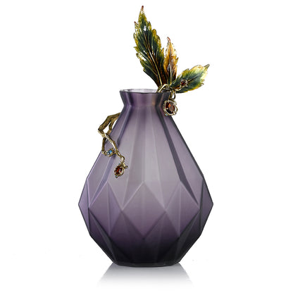 Amethyst Prism Glass Vase