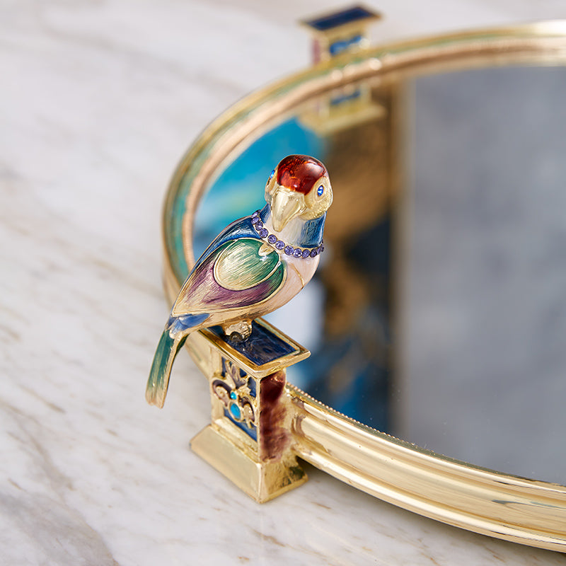 Sapphire Perch Mirrored Tray