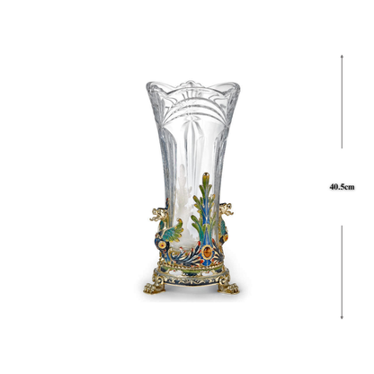 The "Imperial Dragon" Grand Crystal & Enamel Vase