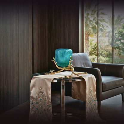 Emerald Sanctuary "Golden Root" Pedestal Vase