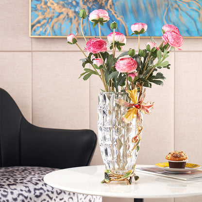 Crystalline Spiral & Orchid Songbird Vase