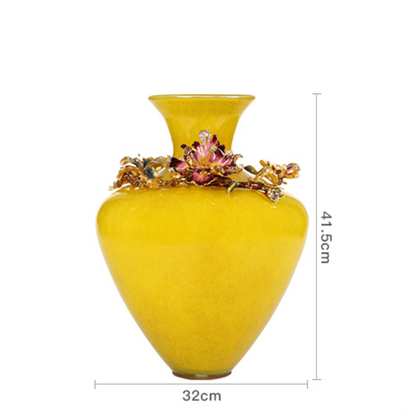 Solar Radiance "Jeweled Orchid" Artisan Vase