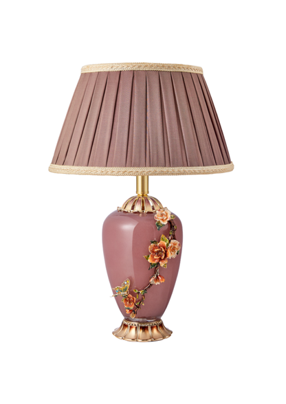 Burgundy Blossom Table Lamp