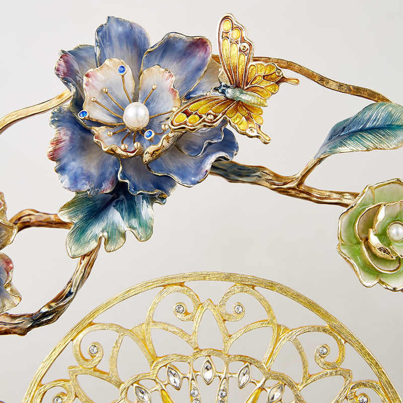 مروحة مرصعة بالجواهر الإمبراطورية "همس الأزهار"