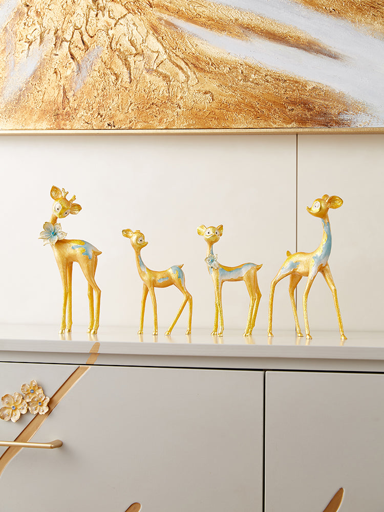 Enchanted Gilded Fawn Family