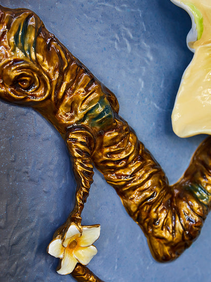 Gilded "Golden Bloom" 3D Relief Wall Art